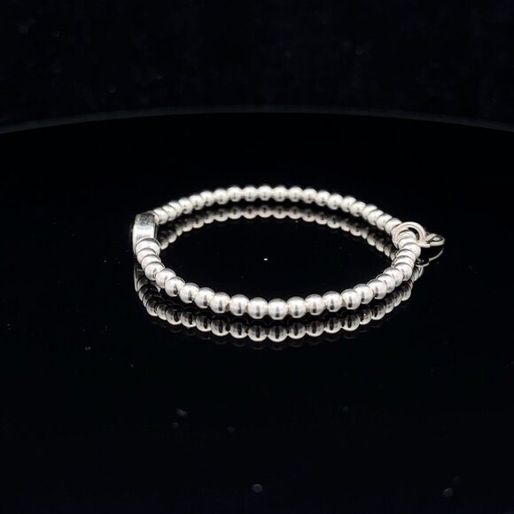 925 Sterling Silver Beaded Stretch Stacking Bracelet Minimalist Friends - Picture 3 of 6